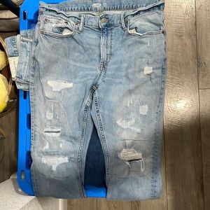 Distressed Old Navy High rise blue jeans